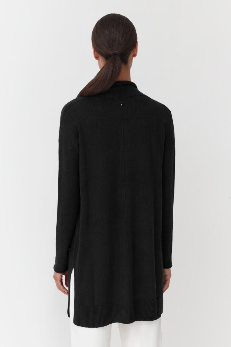 Cárdigan Cuyana Single-Origin Cashmere Long Mujer Negras | KCV3622QI