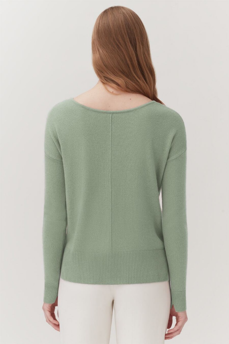 Cárdigan Cuyana Single-Origin Cashmere Mujer Verde | HDN716JI