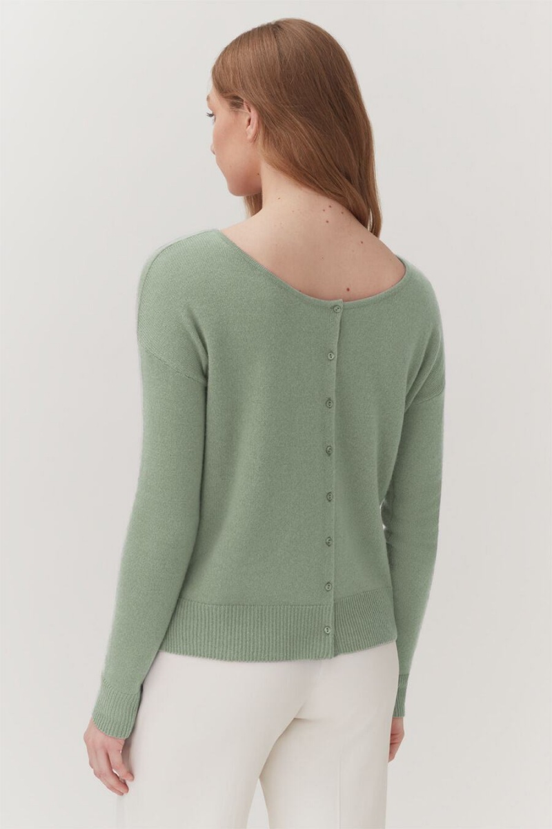 Cárdigan Cuyana Single-Origin Cashmere Mujer Verde | HDN716JI