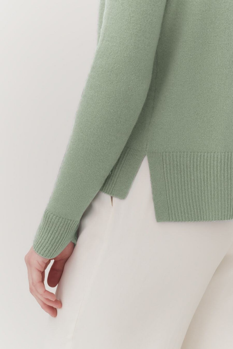 Cárdigan Cuyana Single-Origin Cashmere Mujer Verde | HDN716JI