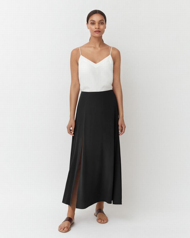 Falda Cuyana Washable Silk Maxi Mujer Negras | WCP6394GX