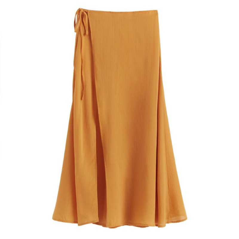 Falda Cuyana Wrap Maxi Cover Up Mujer Amarillo | QEA9649WK