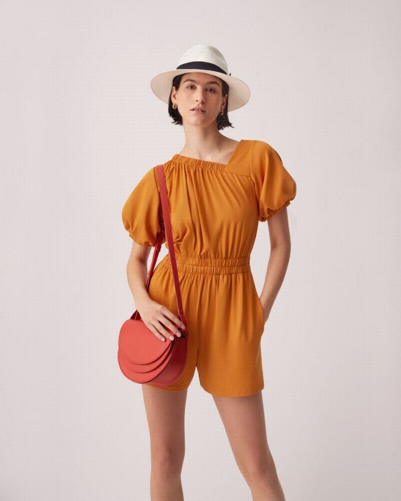 Mono Cuyana Gathered Front Mujer Amarillo | HHR10092XQ