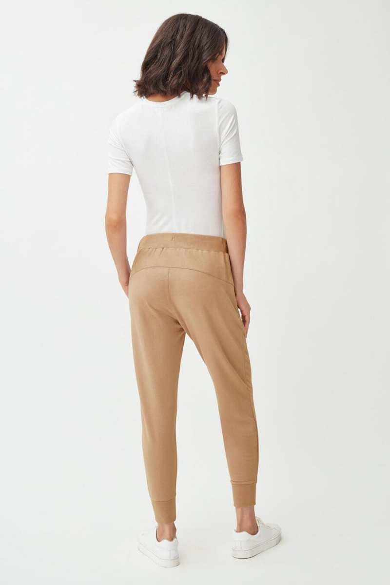 Pantalon Cuyana French Terry Tapered Lounge Mujer Marrones | NIW7436GT