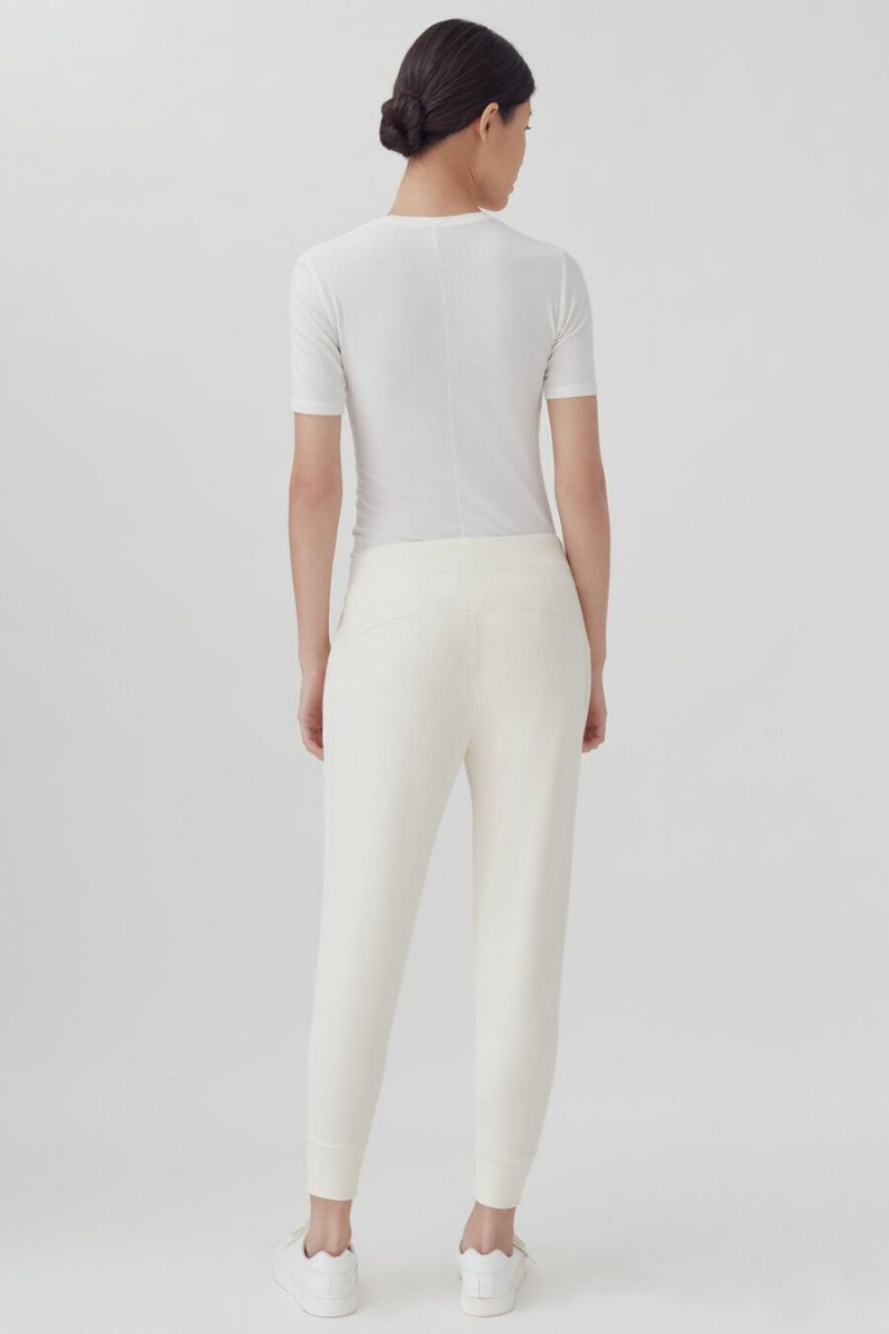 Pantalon Cuyana French Terry Tapered Lounge Mujer Blancas | AMA1147UO