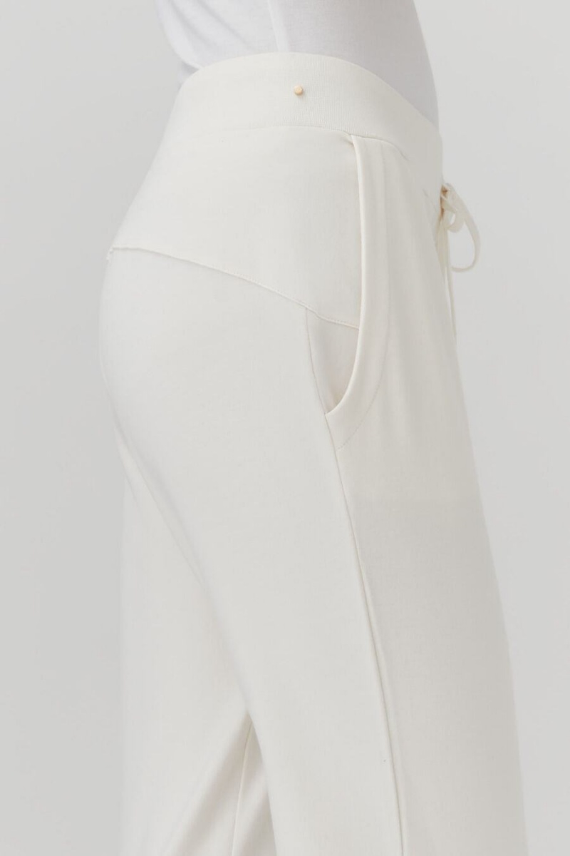 Pantalon Cuyana French Terry Tapered Lounge Mujer Blancas | AMA1147UO