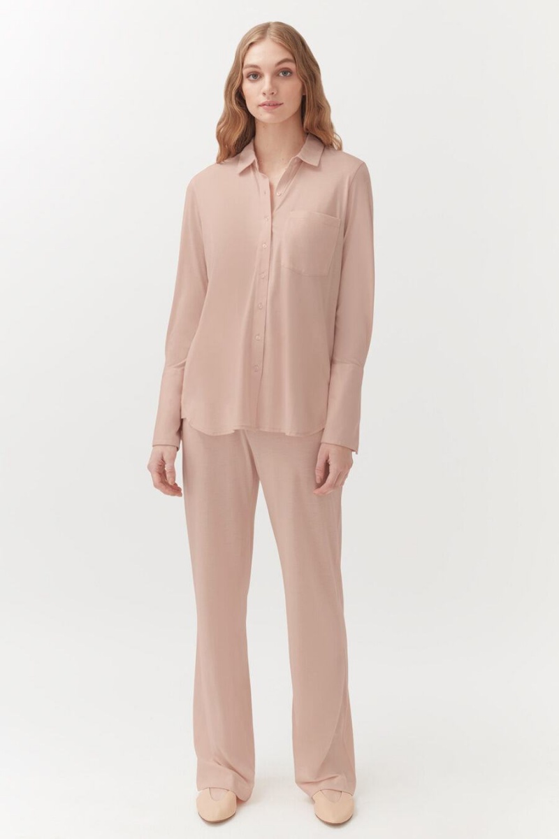 Pantalon Cuyana Organic Pima Classic Mujer Rosas | ZNF2169KO