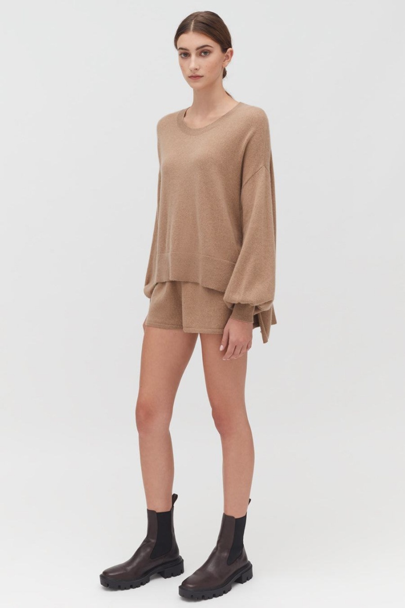 Short Cuyana Single-Origin Cashmere Mujer Marrones | QMX6466VB