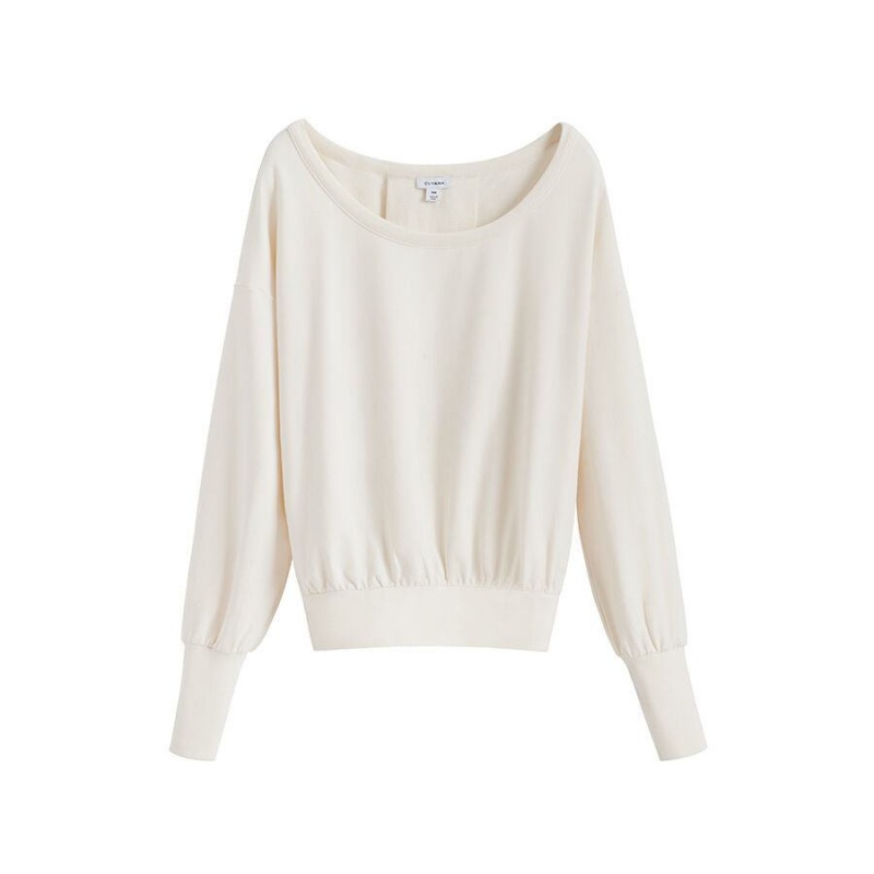 Sudaderas Cuyana French Terry Boatneck Mujer Blancas | HUA7459HO