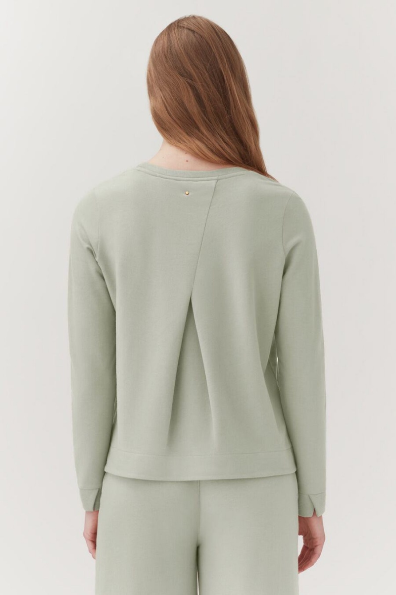 Sudaderas Cuyana French Terry Pleat-Back Mujer Verde | FJI916OW