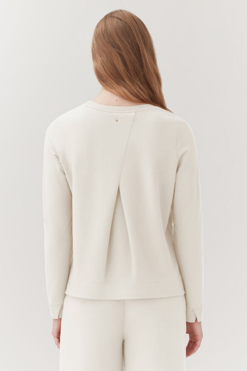 Sudaderas Cuyana French Terry Pleat-Back Mujer Blancas | DKK5790UP