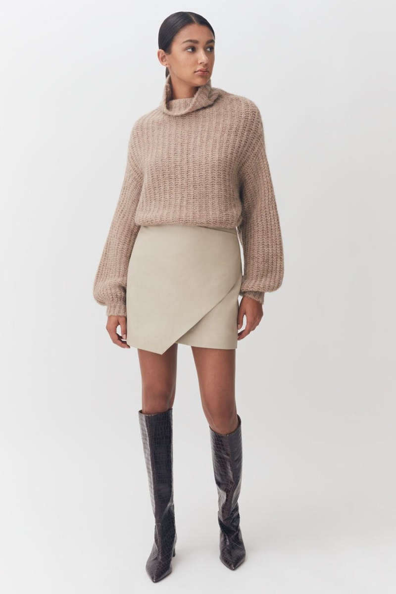 Truien Cuyana Alpaca Lana Turtleneck Mujer Kaki | YHF2684MQ