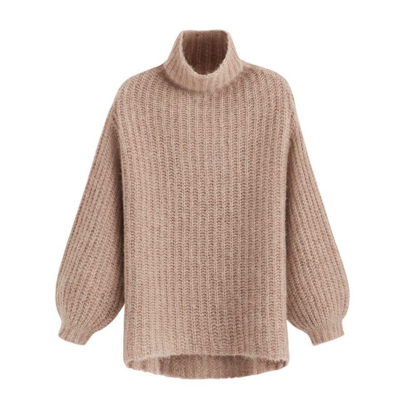 Truien Cuyana Alpaca Lana Turtleneck Mujer Kaki | YHF2684MQ