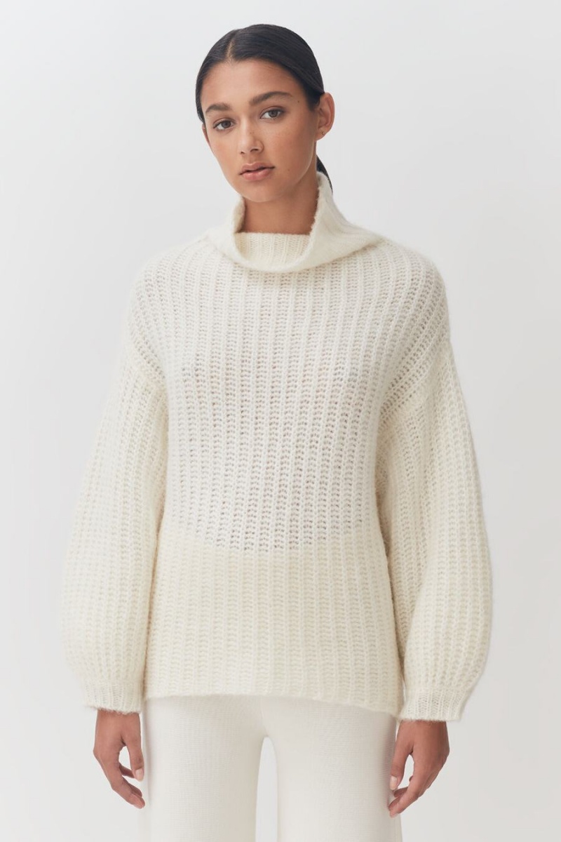 Truien Cuyana Alpaca Lana Turtleneck Mujer Blancas | NPF7970YK