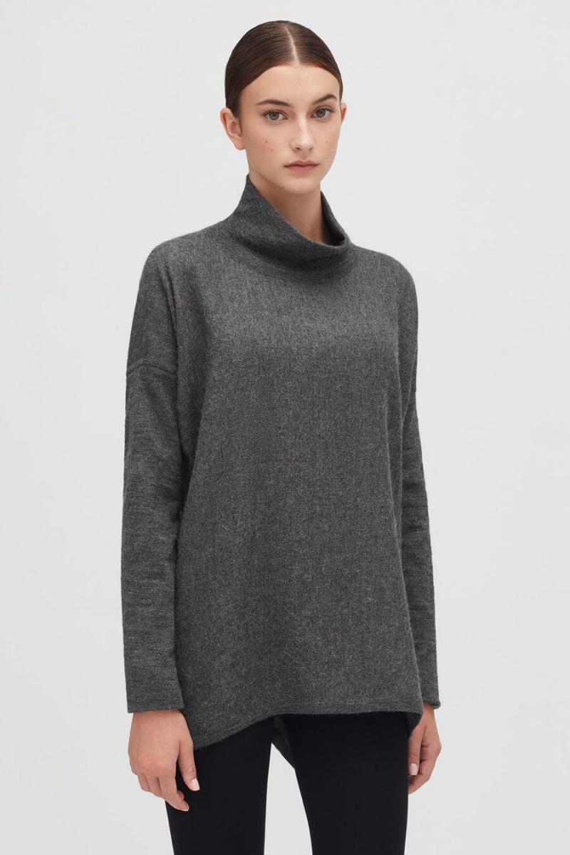 Truien Cuyana Alpaca Open-Back Turtleneck Mujer Gris | UKY6429SV