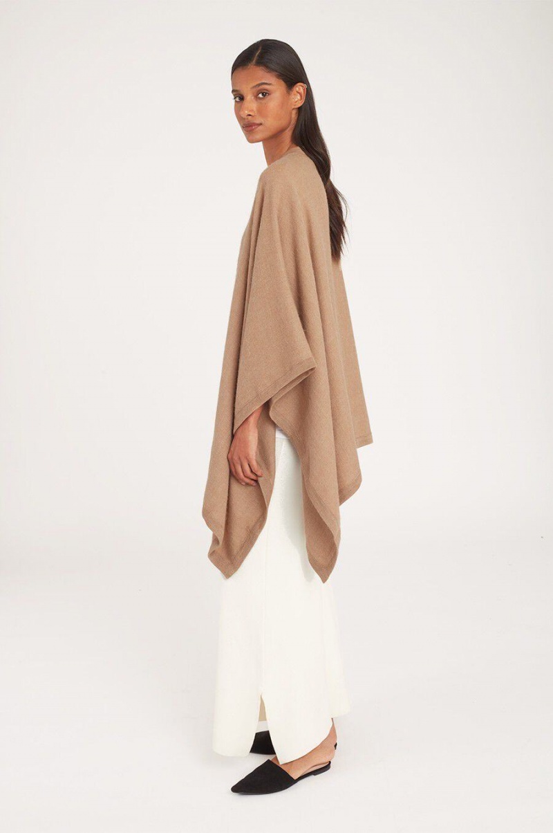 Truien Cuyana Baby Alpaca Square Edge Cape Mujer Marrones | SDW361IO