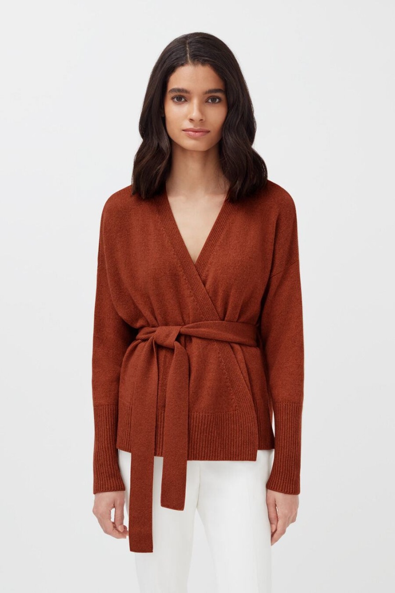 Truien Cuyana Cashmere Soft Wrap Mujer Naranjas Oscuro | TOT3693GP