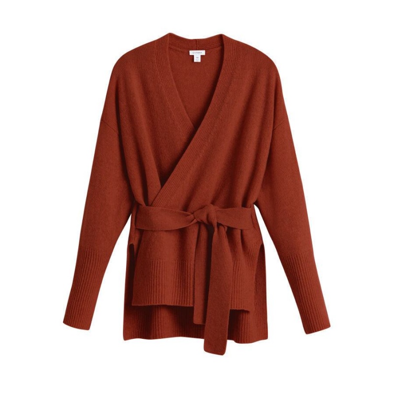 Truien Cuyana Cashmere Soft Wrap Mujer Naranjas Oscuro | TOT3693GP