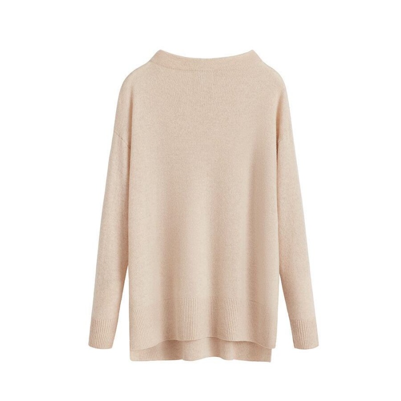 Truien Cuyana Single-Origin Cashmere Funnel Neck Mujer Beige | TJE8642CL