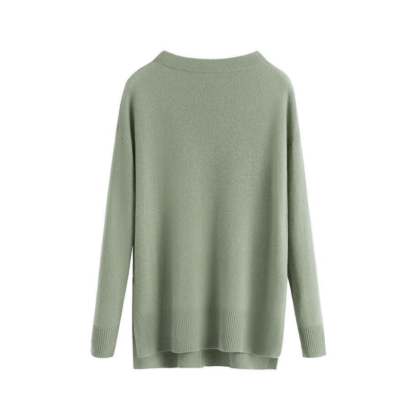 Truien Cuyana Single-Origin Cashmere Funnel Neck Mujer Verde | RJI2229OC