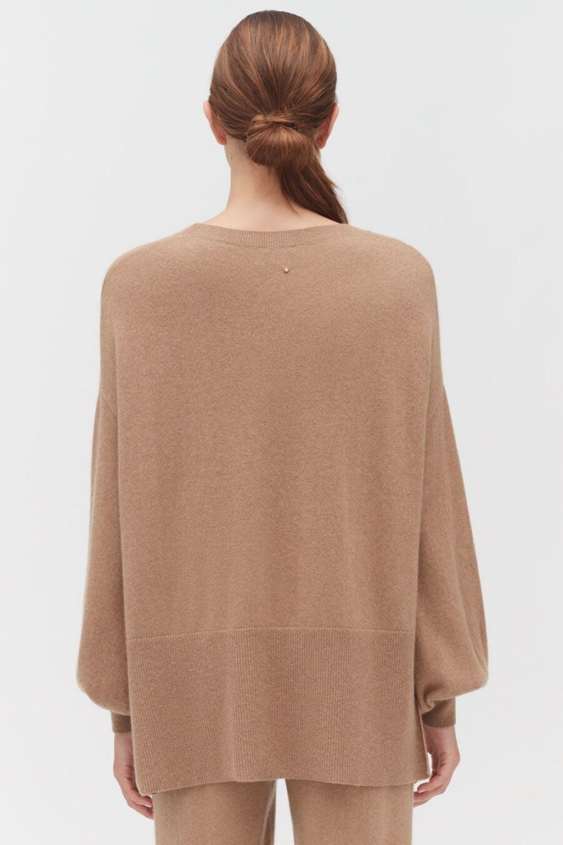 Truien Cuyana Single-Origin Cashmere Open Side Mujer Marrones | TMZ3484JR