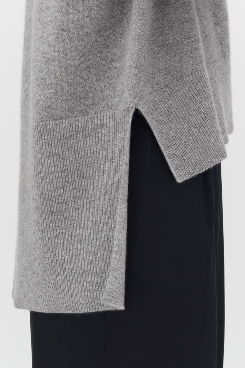 Truien Cuyana Single-Origin Cashmere Open Side Mujer Gris Claro | VMI584PF