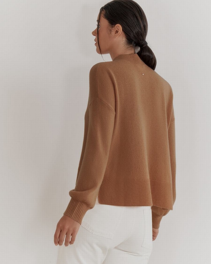 Truien Cuyana Single Origin Cashmere Cropped Mujer Marrones | HTC2416IF