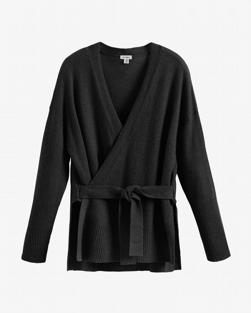 Truien Cuyana Single Origin Cashmere Wrap Mujer Negras | LJY7389WV