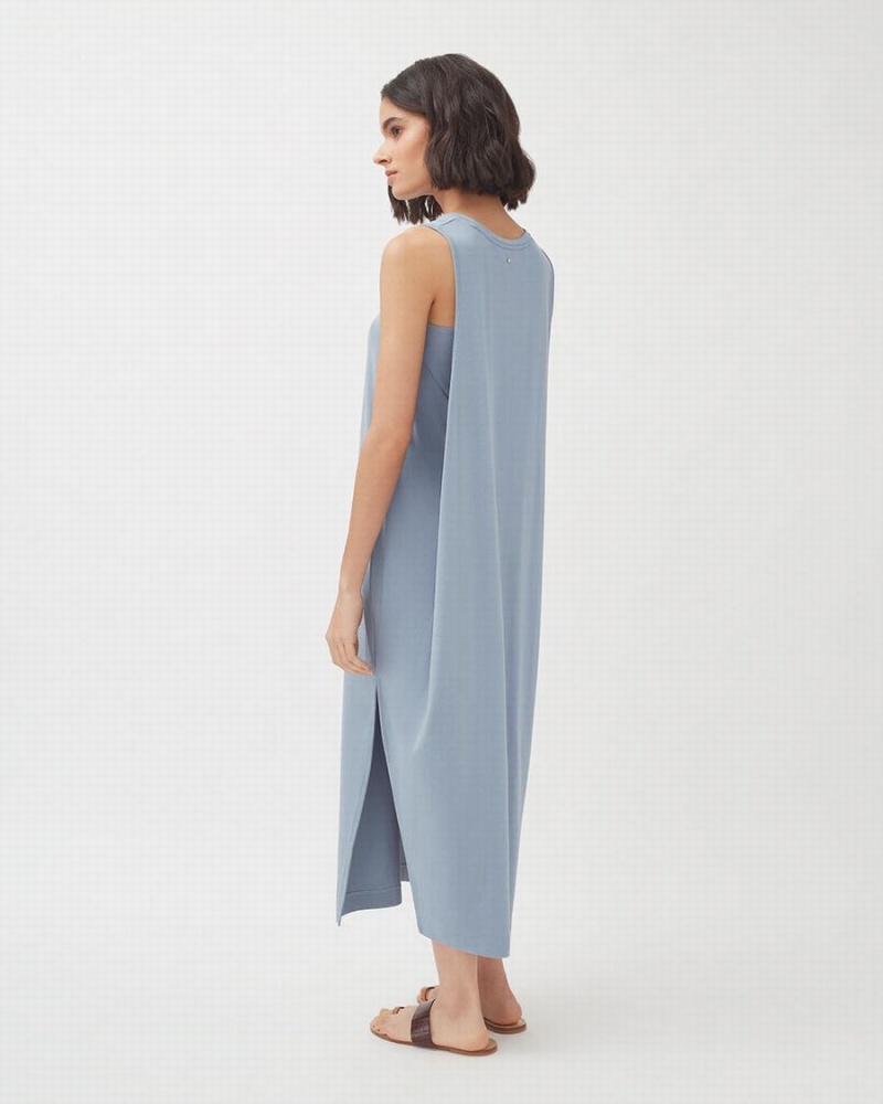 Vestido Cuyana Drape-Back Mujer Azules | UZO5658SM