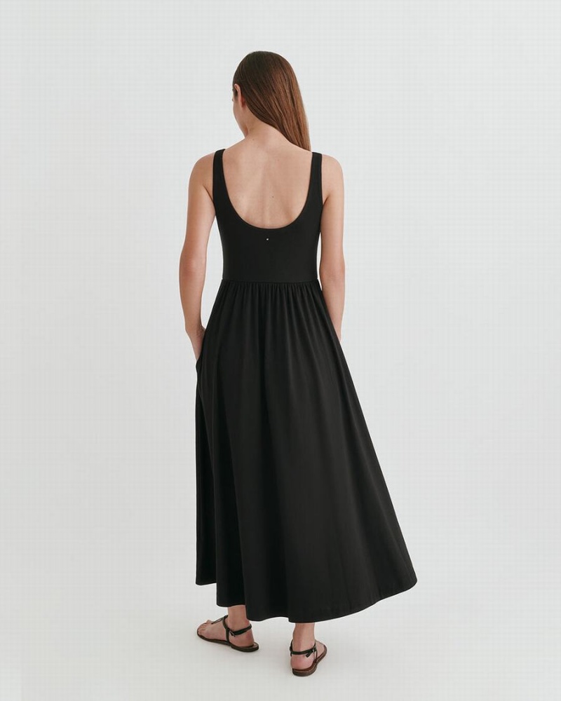 Vestido Cuyana Scoop Neck Mujer Negras | IWI1272LE